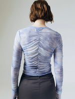 Load image into Gallery viewer, Karlie Sheer Hand Detailed Top in Blue