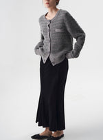 Load image into Gallery viewer, Relaxed Wool Cardigan in Grey