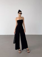 Load image into Gallery viewer, Bustier Stretch Maxi Jumpsuit in Cream- M