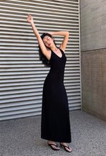 Load image into Gallery viewer, Racer Back Tank Maxi Dress in Black