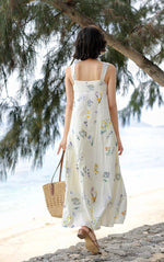 Load image into Gallery viewer, Floral Sleeveless Tent Dress in White
