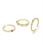 Load image into Gallery viewer, Set of 3 Diamante Rings