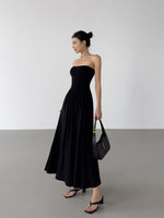Load image into Gallery viewer, Bustier Stretch Maxi Dress in Black- M