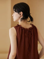Load image into Gallery viewer, Crepe Gathered Top + Shorts Set in Red