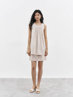 Load image into Gallery viewer, Pleated Top // Mid Skirt Set in Beige