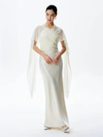 Load image into Gallery viewer, Multi-Way Drop Back Mermaid Gown + Detachable Sash in Cream
