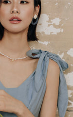 Load image into Gallery viewer, Ribbon Tie Tiered Maxi Dress in Blue