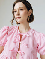 Load image into Gallery viewer, Flair Ribbon Top in Pink