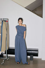 Load image into Gallery viewer, Toga Top // Wide Leg Pants in Crystal Blue