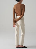 Load image into Gallery viewer, Wool Ribbed Sweater Top in Brown