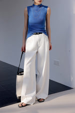 Load image into Gallery viewer, Cotton Wide Leg Jeans in White