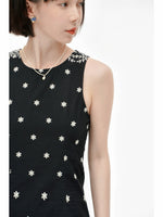 Load image into Gallery viewer, Embroidered Floral Shift Dress in Black