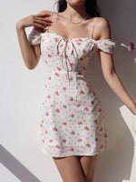 Load image into Gallery viewer, 2-Way Floral Mini Dress in White