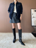 Load image into Gallery viewer, A-Line Faux Leather Mini Skirt in Black