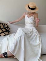 Load image into Gallery viewer, Cami Wrap Pocket Maxi Dress in Cream