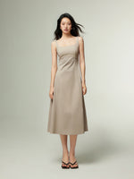 Load image into Gallery viewer, Stretch Line Sleeveless Dress in Khaki