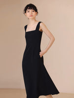 Load image into Gallery viewer, Tencel Pocket Dress in Black- XL