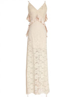 Load image into Gallery viewer, Drop Back Lace Maxi Dress in Cream