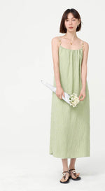 Load image into Gallery viewer, Textured Bead Cami Strap Pocket Maxi in Green