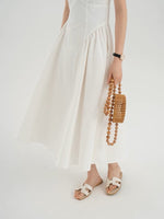 Load image into Gallery viewer, Side Panel Cami Midi Dress in White