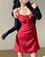 Load image into Gallery viewer, Heart Print Mini Dress in Red