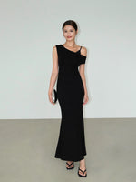 Load image into Gallery viewer, 3-Way Cutout Back Mermaid Dress in Black