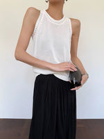 Load image into Gallery viewer, Light Knit Sleeveless Top in White