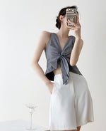 Load image into Gallery viewer, Bow Tie Sleeveless Top in Black
