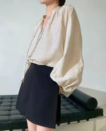 Load image into Gallery viewer, Tailored A-Line Skort in Black