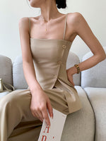 Load image into Gallery viewer, Cami Tailored Top + Trousers Set in Beige
