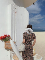 Load image into Gallery viewer, Floral Button Sleeve Maxi Dress in Black/Multi