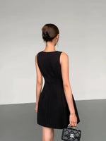 Load image into Gallery viewer, Sleeveless Mini Tulip Dress in Black