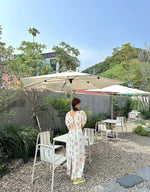 Load image into Gallery viewer, Floral Cutout Tie Back Dress in White-F