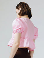 Load image into Gallery viewer, Flair Ribbon Top in Pink