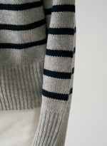 Load image into Gallery viewer, Mid Stripe Wool Cardigan in Grey