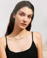 Load image into Gallery viewer, Double Chain Beaded Pearl Necklace