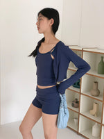 Load image into Gallery viewer, Camisole + Cardigan Set in Navy
