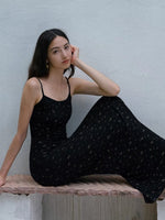 Load image into Gallery viewer, Floral Stretch Maxi Dress in Black