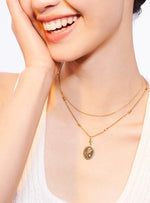 Load image into Gallery viewer, Double Chain Lady Pendant Necklace