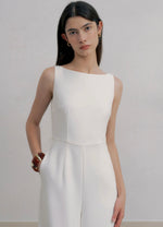 Load image into Gallery viewer, Tailored Pocket Maxi Jumpsuit in White