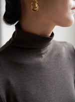 Load image into Gallery viewer, Side Line Turtleneck Top in Grey