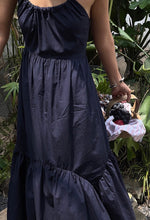 Load image into Gallery viewer, Tencel Blend Criss Cross Back Tie Maxi Dress in Navy