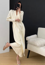 Load image into Gallery viewer, Light Knit Tie Maxi Cardigan in Cream