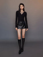 Load image into Gallery viewer, Shoestring Long Sleeve Top in Black