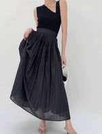 Load image into Gallery viewer, Asymmetric V Tank Top in Black