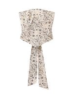 Load image into Gallery viewer, Ribbon Tie Back Printed Scarf Top in Cream