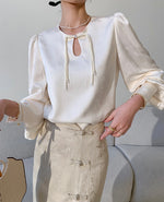 Load image into Gallery viewer, Pankou Button Slit Skirt in Champagne