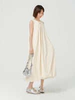Load image into Gallery viewer, Sleeveless Pocket Bubble Dress in Cream