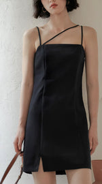 Load image into Gallery viewer, Asymmetric Cami Mini Dress in Black