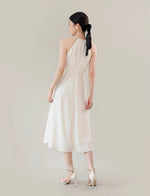 Load image into Gallery viewer, Beaded Cami Flare Midi Dress in White